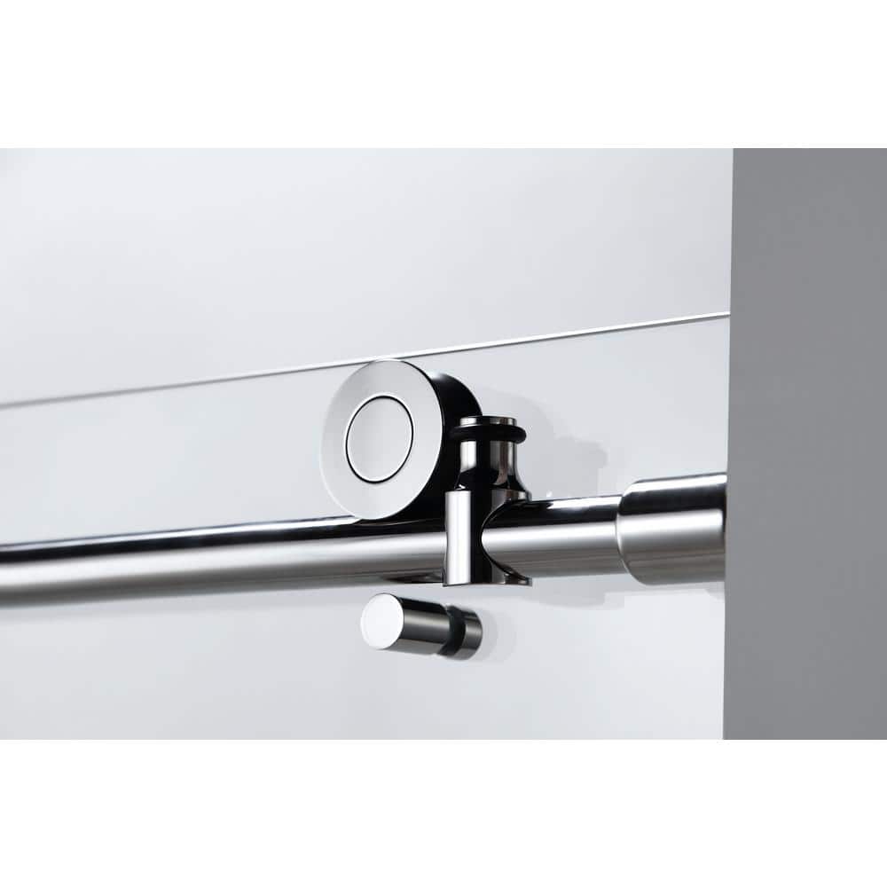 60 in. W x 76 in. H Frameless Chrome Sliding Shower Door with Clear Glass