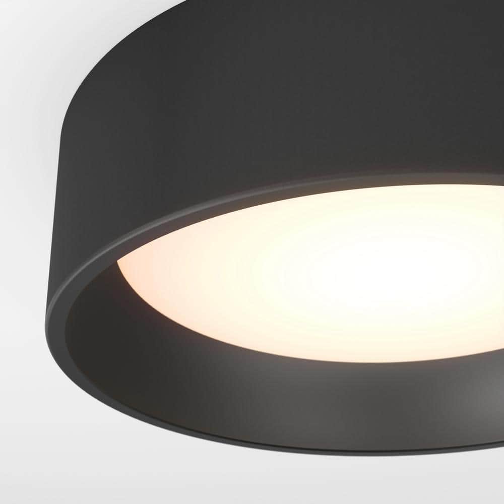 Modern Matte Black LED Ceiling Light with Dimmable Remote Control