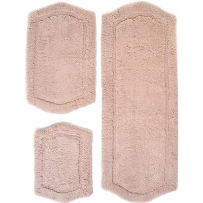 Soft Plush Dot Design with Border Taupe Memory Foam Bath Floor Mat//area Rug