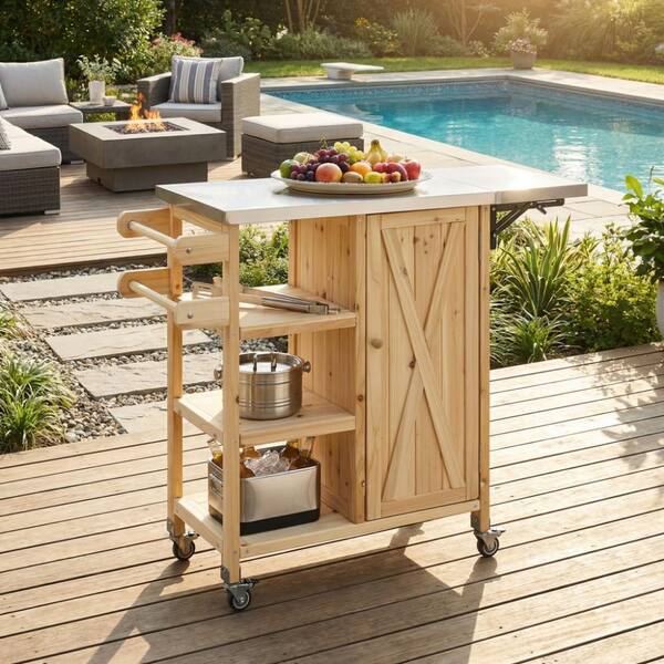 希少！ ファイヤーキング アイボリー キッチンセット 6点セット Nestfair Natural Stainless Steel Top 39.7 in. Outdoor Kitchen