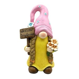 Magnesium Garden Gnome Holding Wooden Sign