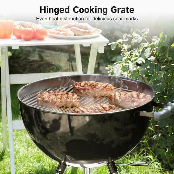 21.5 in. Hinged BBQ Cooking Replacement Grill Grate for Weber Charcoal Grills, Original Kettle, Master Touch