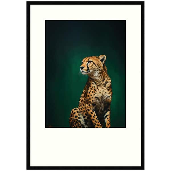 Svelte "Twilight Emerald Green Leopard" by The Creative Bunch Studio Animals Framed Art Print 41 in. x 29 in.