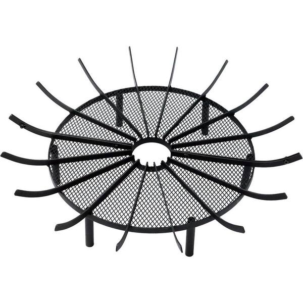 Misopily 36 in. Outdoor Fire Pit Cover Grate Log Round with Base Firewood Grates Supports in Black