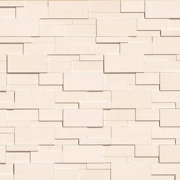 XL Malibu Cream 3D Honed 9 in. x 24 in. Limestone Honed Look Wall Tile (6 sq. ft./Case)