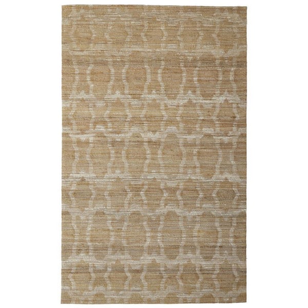 HomeRoots 5 X 8 Tan, Ivory Geometric Area Rug