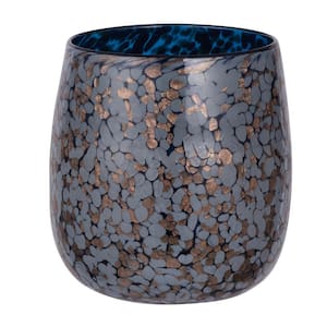 8.5 in. Blue and Copper Shaylee Wide Vase