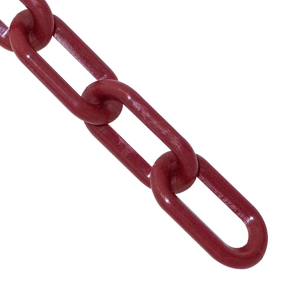 Mr. Chain Plastic Barrier Chain, 2 x 25'L, Crimson 50058-25