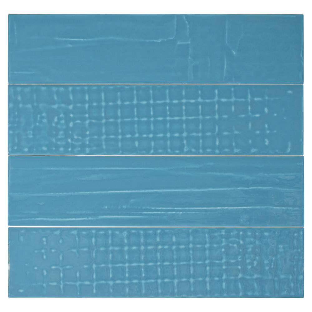 Perfecto Marvelli 4'' x 16'' Blue Glazed Ceramic Subway Tile