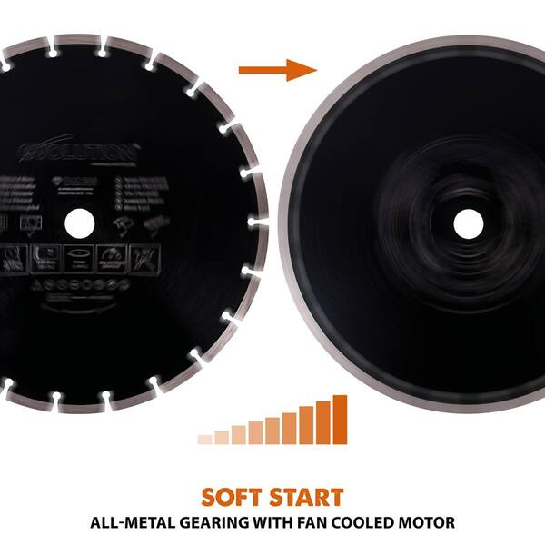 Evolution Power Tools - 15 Amp 12 in. Corded Portable Concrete Saw