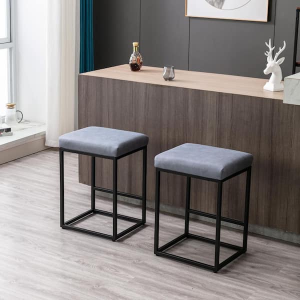 Blue backless best sale counter stools