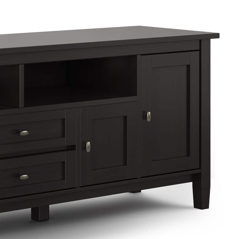 Warm Shaker 72" Solid Wood TV Stand in Hickory Brown