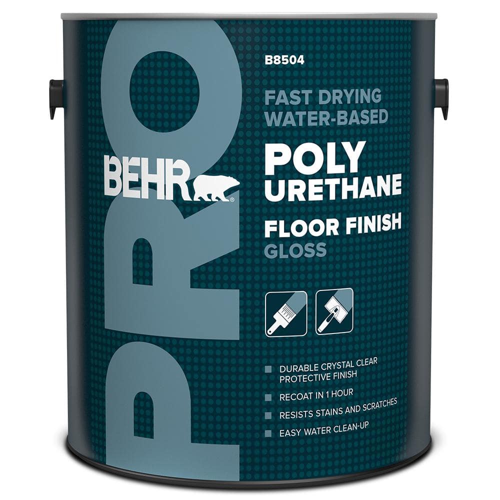 BEHR PRO 1 Gal. Clear Gloss Fast Drying WaterBased Interior Polyurethane Floor Finish Topcoat