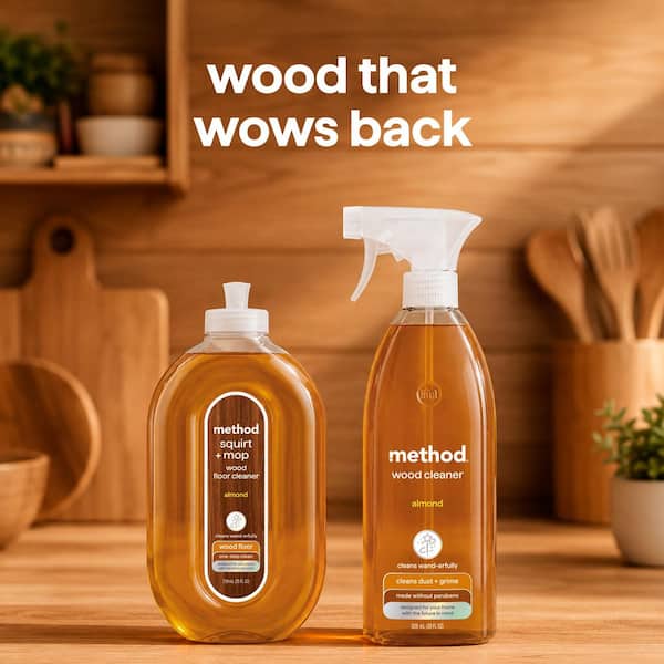 Method 28 oz. Almond Daily Wood Cleaner Spray 317943 - The Home Depot