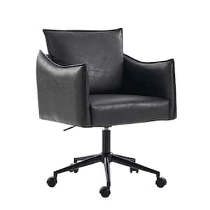 Gordon BLACK Mid-Century Modern Height-Adjustable Swivel Office Chair