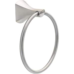 Pierce Wall Mount Round Closed Towel Ring Bath Hardware Accessory in Brushed Nickel