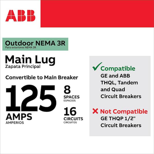125 Amp 8-Space 16-Circuit Main Lug Outdoor Load Center (TLMQ812RCU)