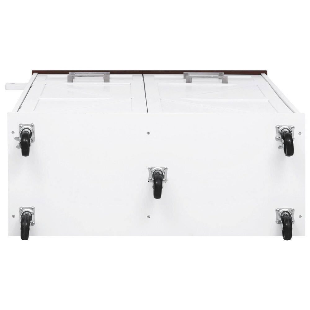 Black Kitchen Cart with Removable Side Racks, Drop-Leaf, Trash Can Cabinet, Adjustable Shelf, Pull-out Divider Shelf - thumbnail 2