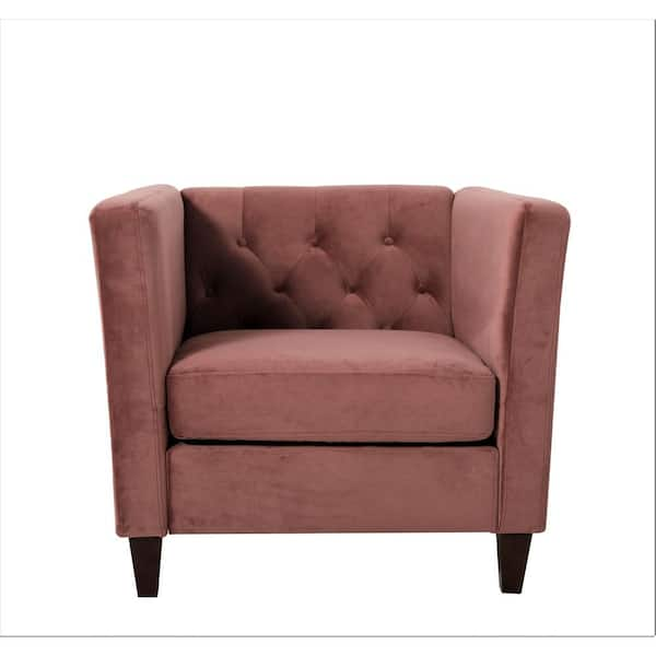 US Pride Furniture Leeanna 30.3 Wide Pink Velvet Armchair S5712