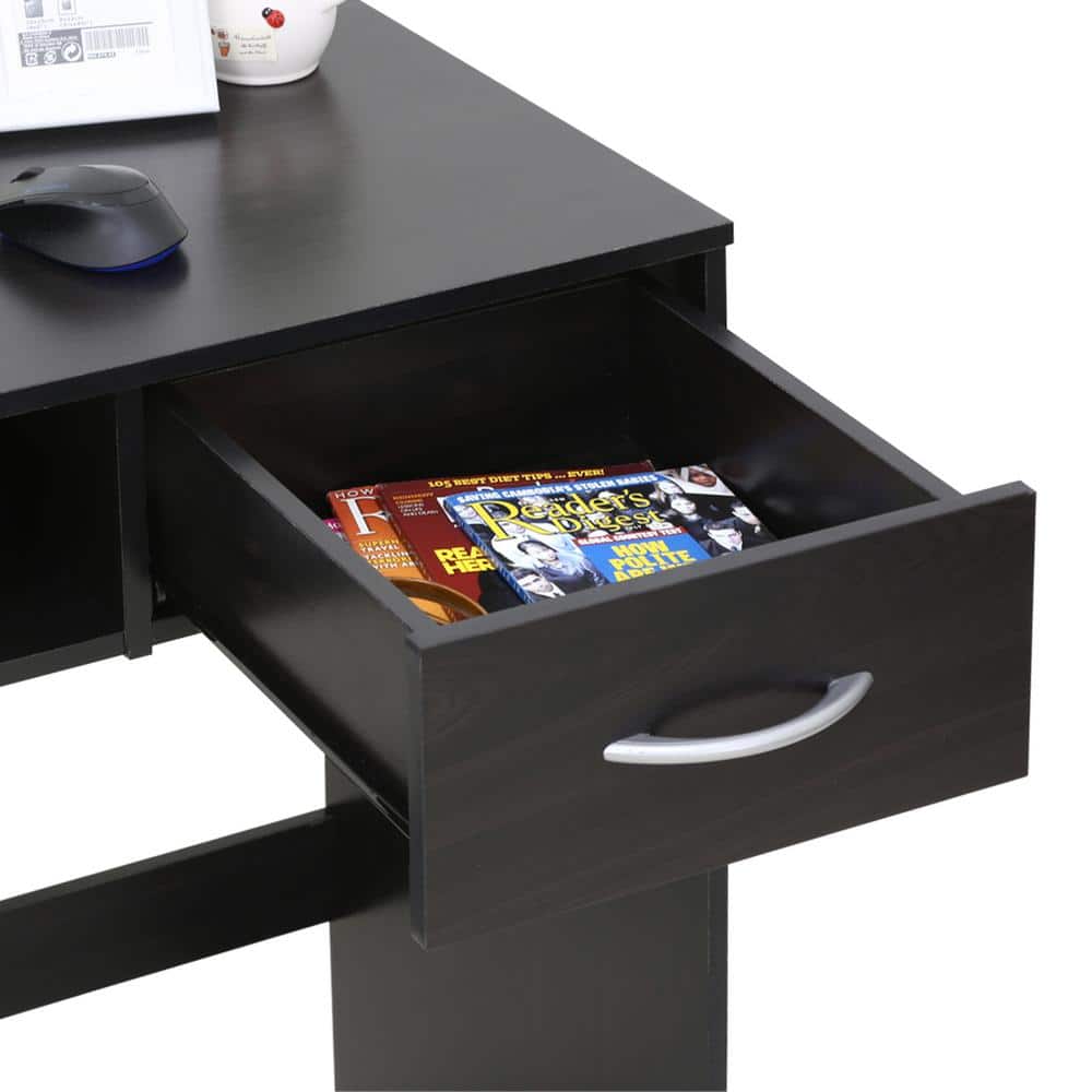 Espresso Wood Computer Desk with Drawer