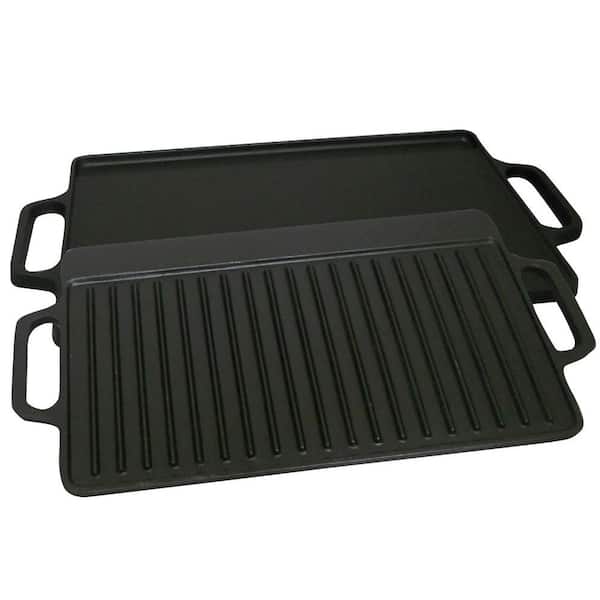 King Kooker Pre-seasoned 21 in. Cast Iron 2 Sided Griddle CI21GS - The Home  Depot