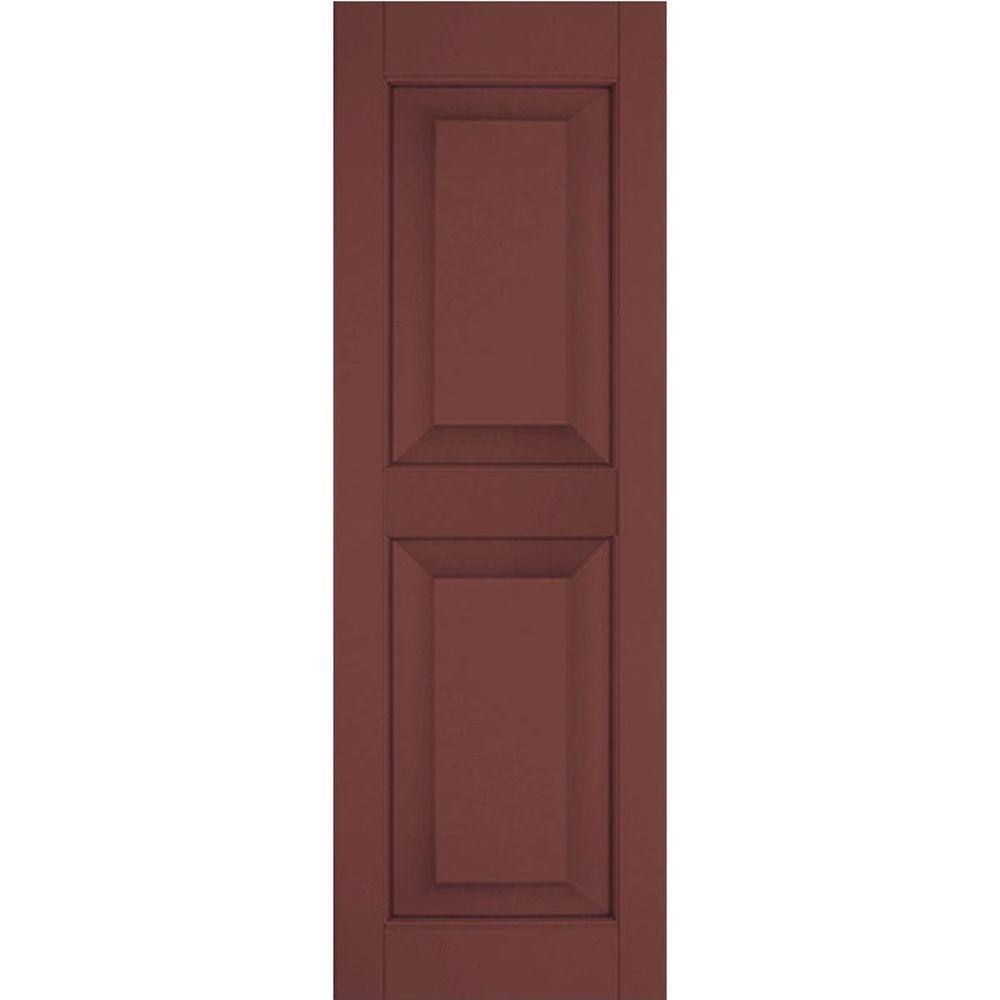 12 in. x 68 in. Exterior Real Wood Sapele Mahogany Raised Panel Shutters Pair Cottage Red price history on PriceWatchPro