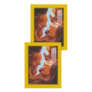 Modern 8 in. x 10 in. Yellow Picture Frame (Set of 2)