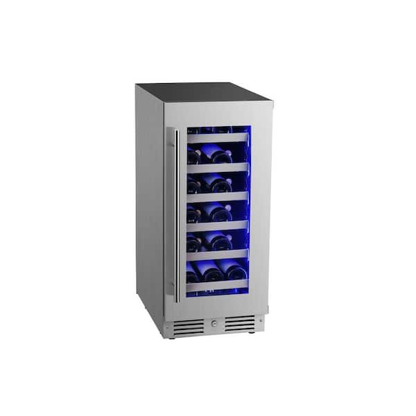 15 in. 23-Wine Bottles Wine Cooler in Stainless Steel