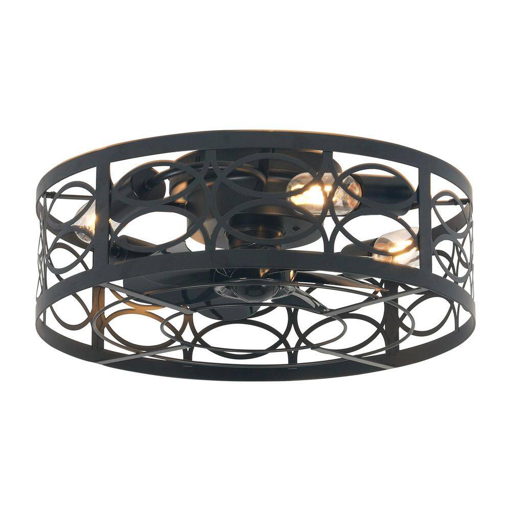 18.9 in. Indoor Black Farmhouse Caged Reversible Timer 6-Speed Low Profile Ceiling Fan with Remote Included for Bedroom price history on PriceWatchPro