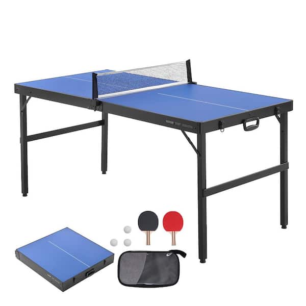 VEVOR Ping Pong Table, Mid-Size Table Tennis Game Indoor MDF Table Tennis Table Foldable Portable Complete Ping Pong Table Set