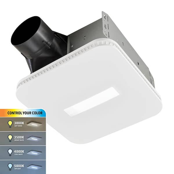 Broan-NuTone 110 CFM Bathroom Exhaust Fan with CCT LED Light CleanCover Grille, ENERGY STAR