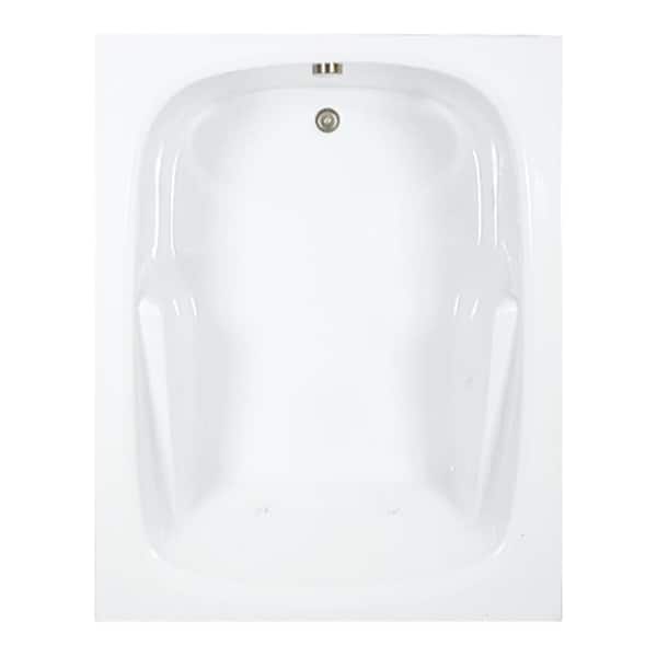 Comfortflo 60 in. x 48 in. Acrylic Rectangular Drop-in Soaking Bathtub with Reversible Drain in Biscuit