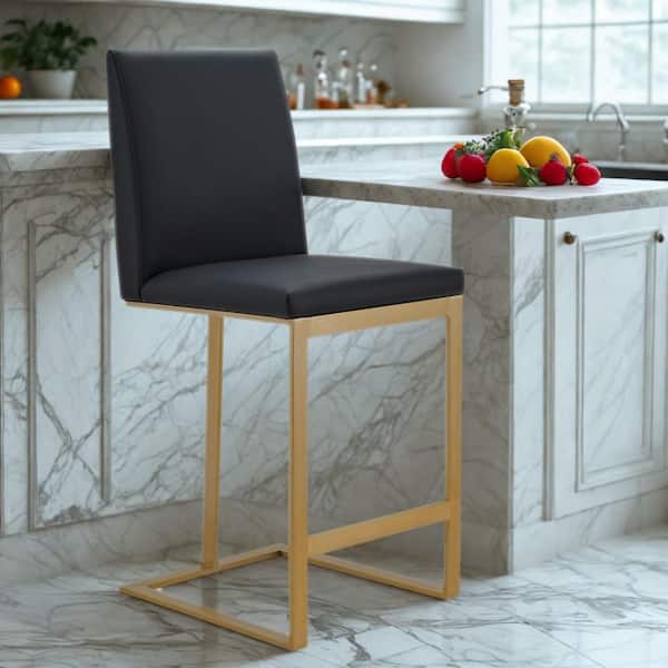 MR MODREST Frankie 26.5 in. Dark Grey Metal Counter Stool