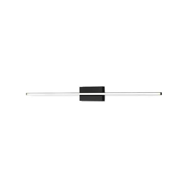 KUZCO Vega Minor 36-in 1 Light 31-Watt Black Integrated LED Wall Sconce