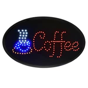 23 in. x 14 in. LED Oval Coffee Sign