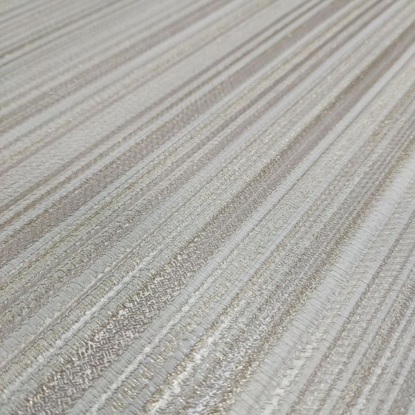 Glint Stria Stripe Natural Wallpaper Sample