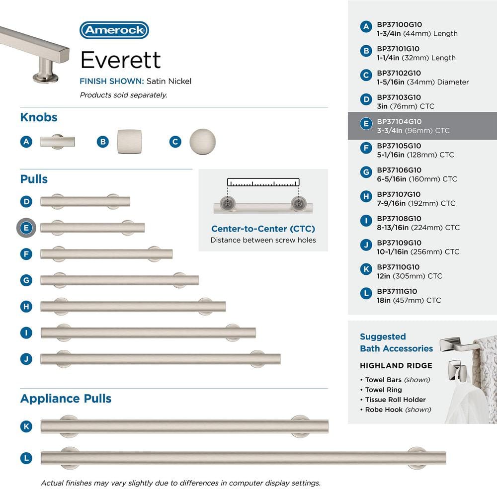 Satin Nickel 3-3/4 inch Modern Cabinet Drawer Pull