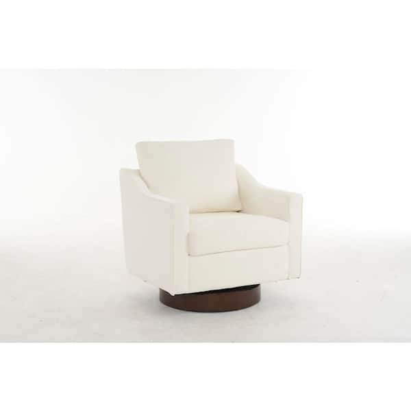 Karl home Beige Arm Chair with Swivel Base