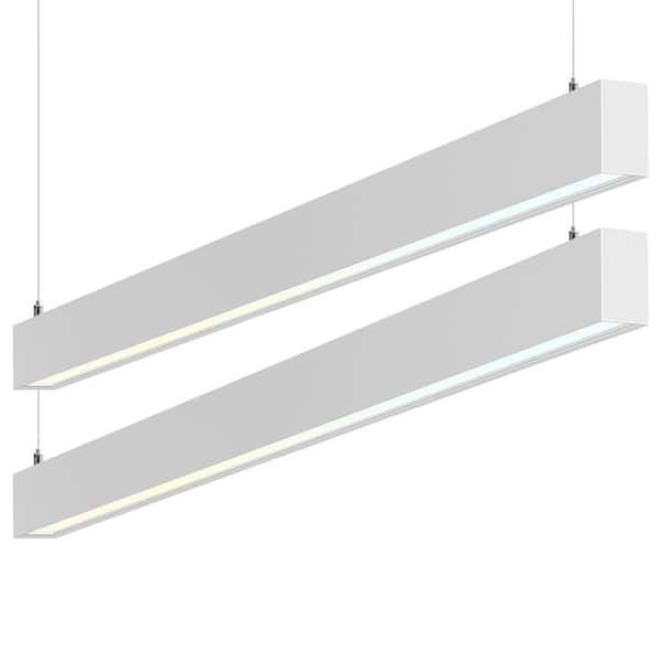 4 ft. Integrated LED Linkable Linear Light 3CCT, 30/40/50W, Up to 5750LM, Dimmable, Damp Rated, DLC Listed, White 2 Pack