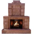 RumbleStone 84 in. x 38.5 in. x 94.5 in. Outdoor Stone Fireplace in Cafe