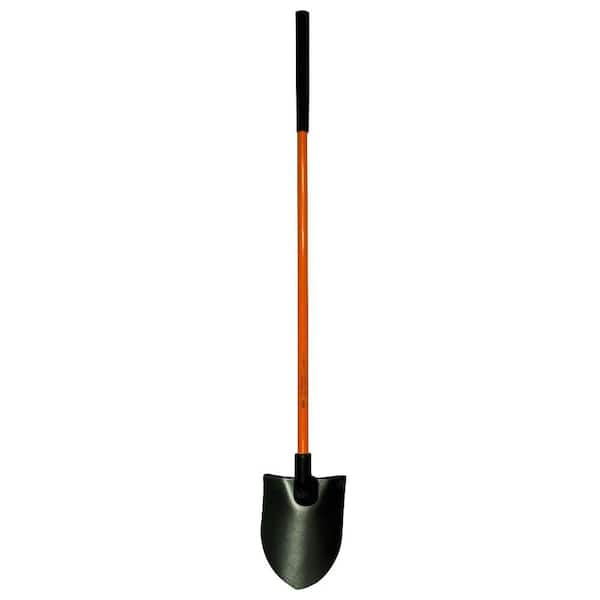 Nupla 48 in. Certified Non-Conductive Round Point Shovel with Fiberglass Handle
