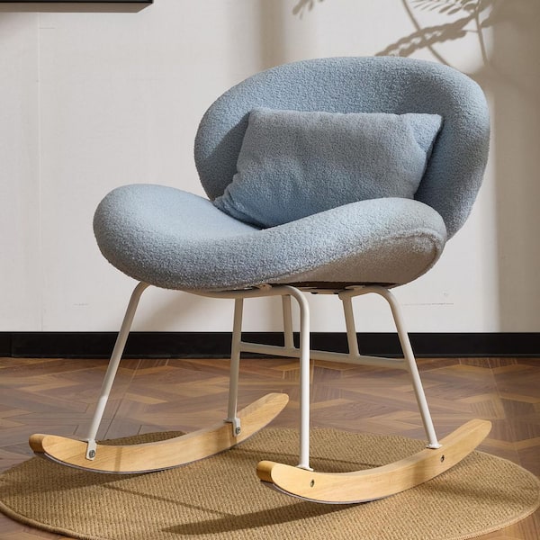 Karl home Velvet Teddy Velvet Blue Modern Rocker Chair K1G98000907