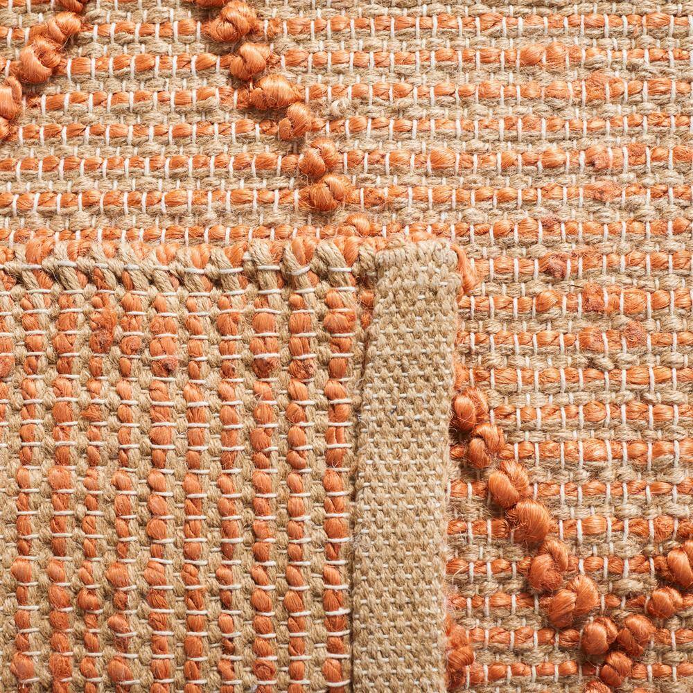 6' Square Orange and Natural Sisal Area Rug