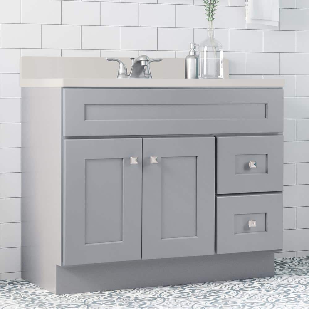 Brookings 37" Gray Wood Vanity with Cultured Marble Top