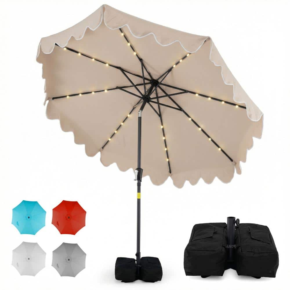9 ft. Polyester and Metal Market Patio Umbrella with Crank Lift, Push Button Tilt, Brown price history on PriceWatchPro