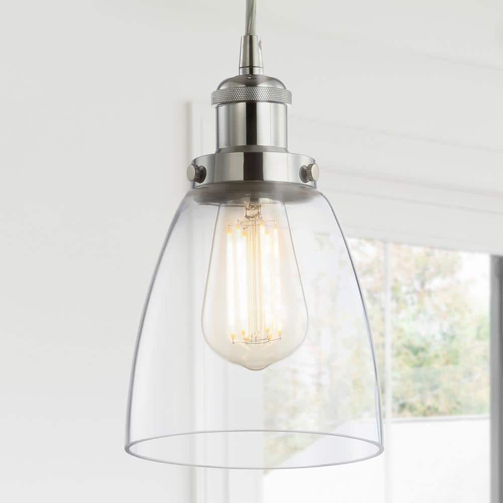 Cleo 5.5" Chrome Glass LED Adjustable Pendant Light