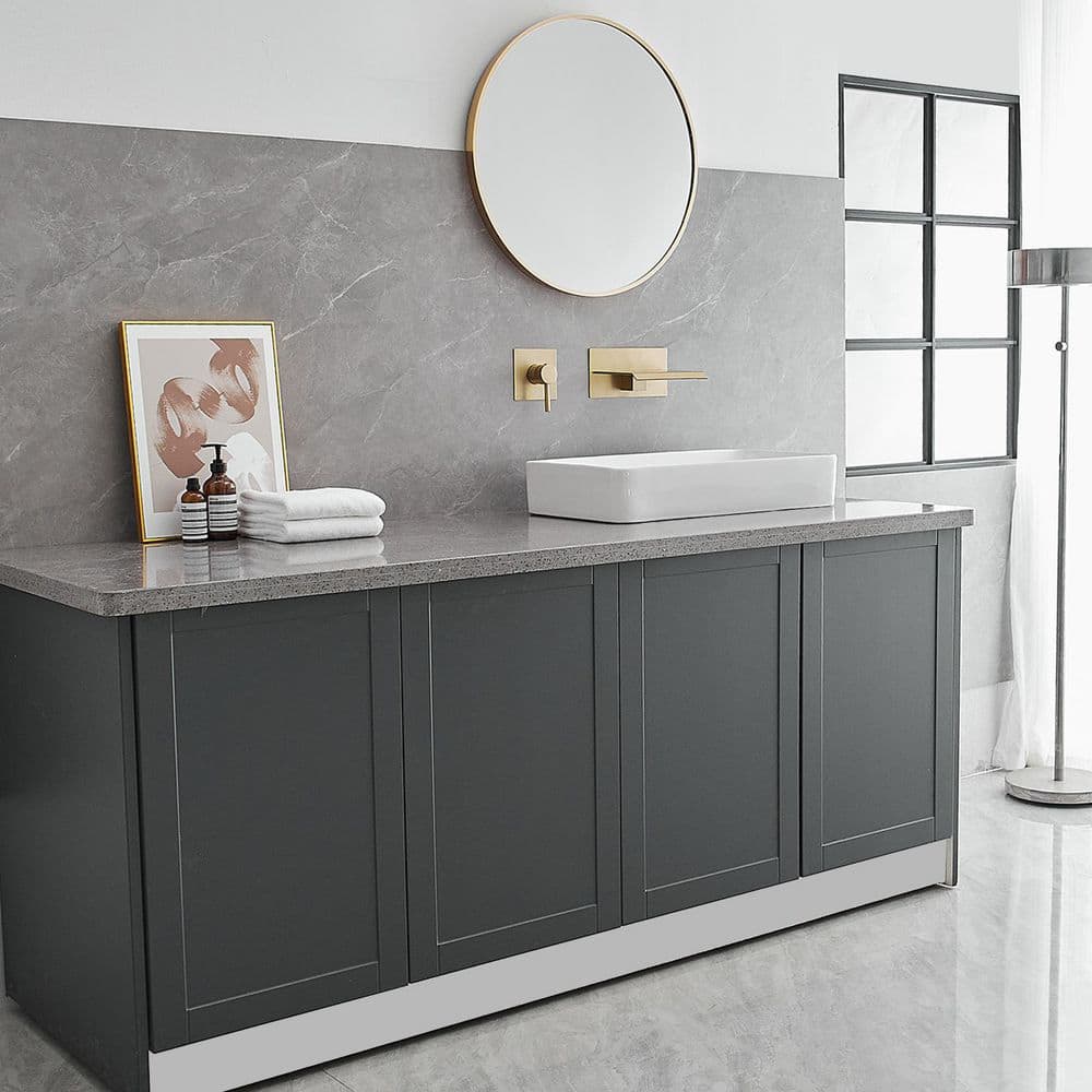 Brushed Gold Wall-Mounted Single-Handle Waterfall Bathroom Faucet