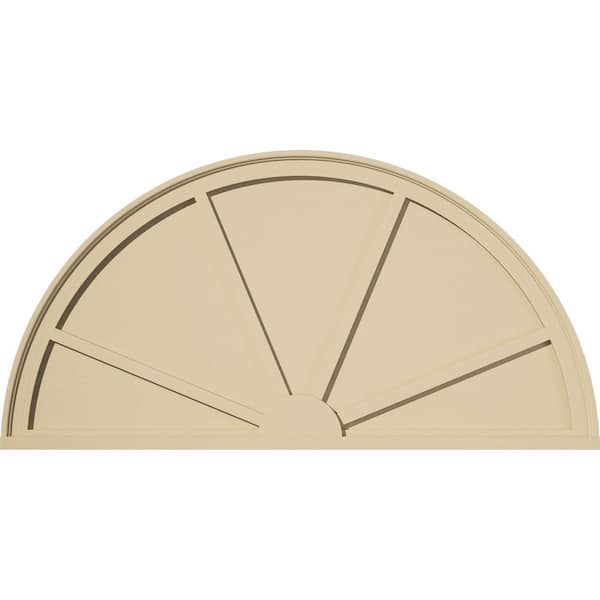 48-in. W x 24-in. H x 2-in. P Half Round 4 Spoke Signature Urethane Pediment, Primed Tan