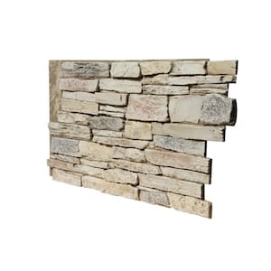 Ledge Stone 48 in. x 24.25 in. Polyurethane Interlocking Siding Panel in Frosted Blush