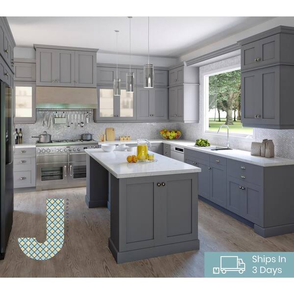 J Collection Shaker Assembled 30 In X 94 5 In X 24 In Pantry Universal Microwave Cabinet With Three 10 In Drawers In Gray Tm3da3094 5 Gs The Home Depot